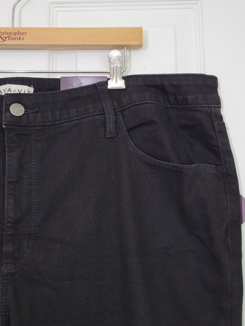 NWT Ava & Viv Black High Rise Flare Jeans Denim Plus Size 22 - Picture 5 of 13
